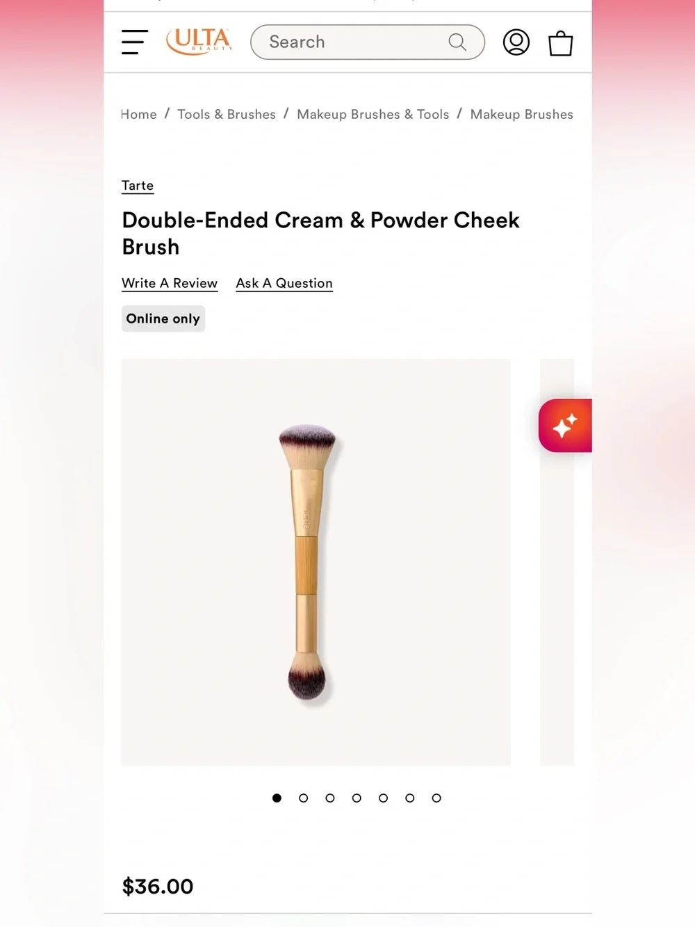 Tarte double ended cream and powder brush